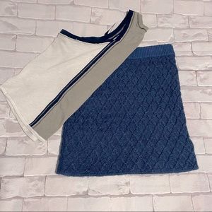 Kimchi Blue cross cable pattern bodycon sweater mini XS blue